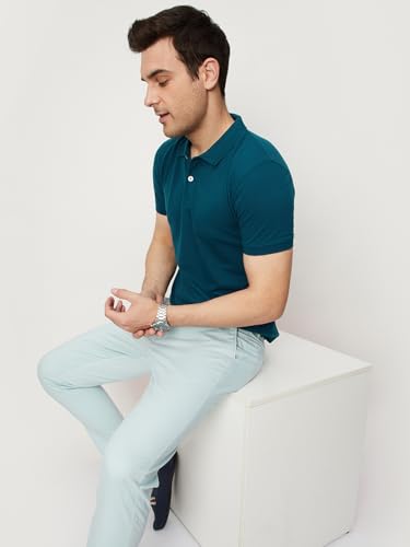 Image of Max Men's Cotton Relaxed Fit Half Sleeves Polo Neck T-Shirt