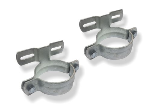 1 Paar (2 Stück) Schellen Rohrschelle ø76mm feuerverzinkt 70mm Lochabstand