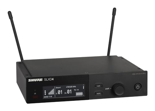 Image of Shure SLXD24 /K8B Digital Wireless Microphone System - Includes SLXD2 Handheld Transmitter with KSM8 Black Vocal Mic Capsule and SLXD4 Single Channel Rack Mount Receiver | G58 Band (SLXD24 /K8B-G58) | SLX-D Digital Wireless with KSM8 capsule and 8-hour battery for vocals, presentations and clubs