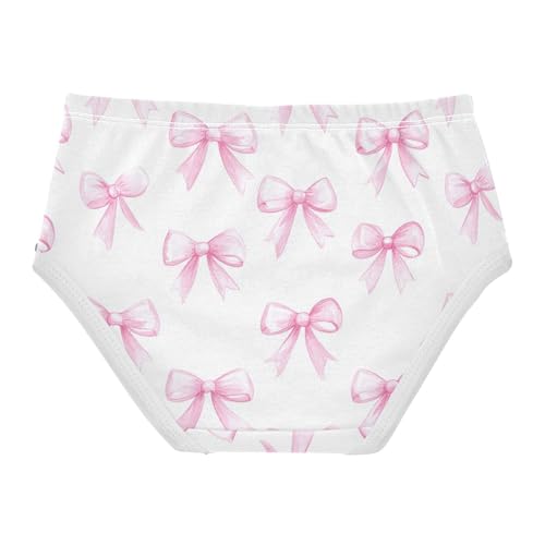 Wusikd Pink Bows Girls' Underwear Cotton White Color Girls Briefs Soft Toddler Underwear 2T2
