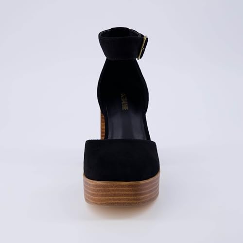 CUSHIONAIRE Women's Tanner Leather stack block heel with Memory Foam Padding, Wide Widths Available4