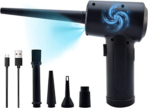 Hlily Espanador de ar sem fio, espanador de ar elétrico, velocidade de 3 marchas 51000RPM, espanador