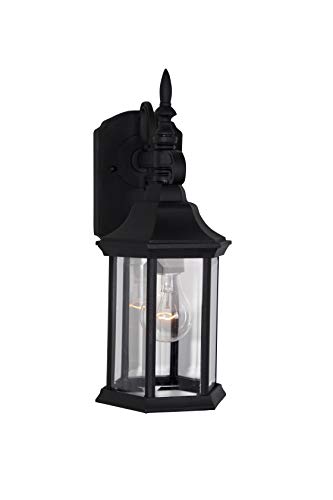 DESIGNERS FOUNTAIN Devonshire Outdoor Light Fixture, 14 Inch Exterior Wall Lantern Sconce for Front Door, Patio and Porch, Black, 2961-BK - Image 3