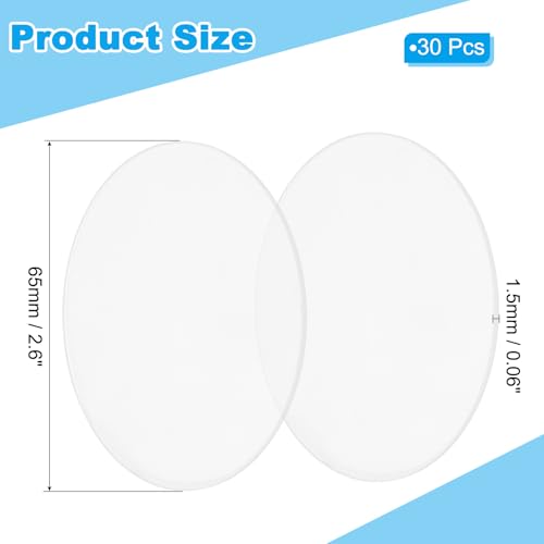 Image of PATIKIL 2.6 inch Acrylic Circles, 30Pcs 0.06 inch Thickness Round Acrylic Sheets for Sign DIY Craft Project, Paintings, Picture Frame, Table Top, Clear