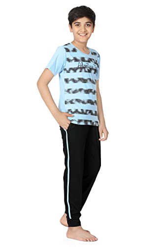 Image of Kids Night Suit for Boys - Cotton Set of Pyjama & T-Shirt Sleepwear - Lightweight & Comfortable Night Wear for Kids