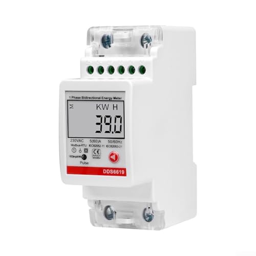 Medidor de energía digital monofásico con pantalla LCD para monitoreo de consumo de energía de corriente de voltaje y medición bidireccional en fábricas y proyectos de bricolaje