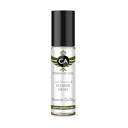 CA Perfume Impression of Flower Head Unisex Fragrance Oil Floral Scent Long Lasting Perfumes for Women &amp; Men Travel Size TSA Ready Mini Parfum Body Oil Roll-on 0.33 Fl Oz 10ml