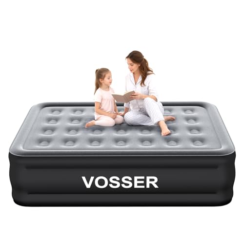 Image of VOSSER Air Mattress Full with Built in Pump,Self Inflatable Mattress in 3 Mins,18''Raised Blow Up Mattress,Portable Air Bed for Home,Guest&Travel,Full Size Air Mattress for Adults 660lb Max,Black