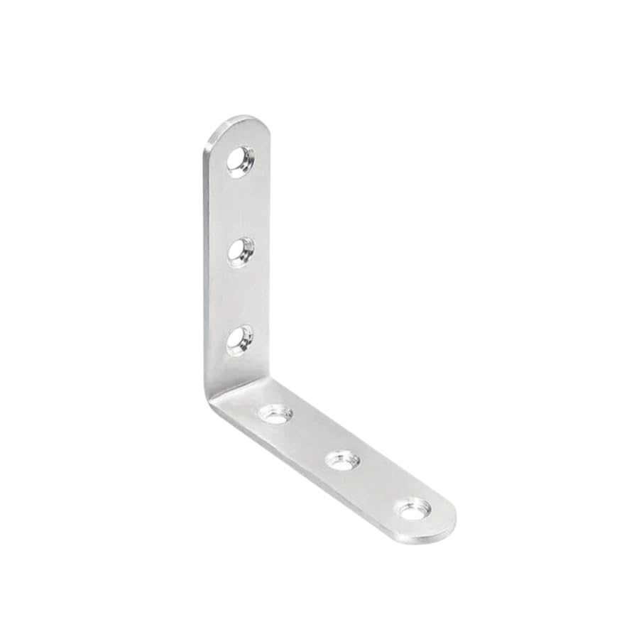 Heavy Duty Stainless Steel L-Shaped Corner Brackets - 90 Degree Wall Shelf Support, Metal Right Angle Shelf Braces (2pcs, 80x80x19mm)