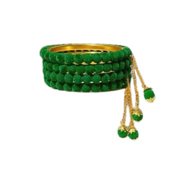 Royal Fashion Trend Gorgeous Multi Color Plain Metal Velvet Bangle Set for Women & Girls Jewellery Latest Ethnic bangles (Set of 4) (GREEN, 2.8) (B09VCKTW6K) Amazon Price History, Amazon Price Tracker