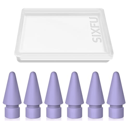 Image of 6 Pack Tips for Apple Pencil tip, Apple Pen Tip Compatible with iPad Pencil Tip with Cover Case for Apple Pencil Pro /USB-C / 1st Gen / 2nd Generation iPencil(Purple)
