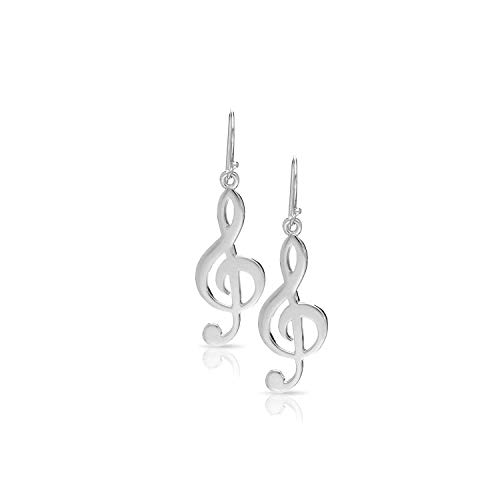 BLING BIJOUX Melody Note Music Dangle Earrings Never Rust 925 Sterling Silver Natural and Hypoallergenic Hooks For Women and Girls with Free Breathtaking Gift Box for a Special Moment of Love