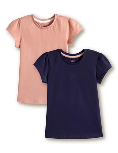 Image of Amazon Brand - Symbol Girls 100% Cotton Solid Half Sleeves T-Shirt | Regular Fit | Age 2-14 Years (Pack of 2)