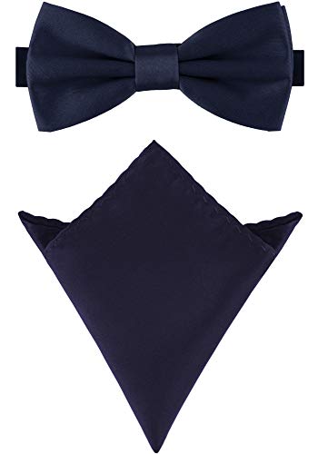 Ladeheid Herren Schmale Fliege & Einstecktuch Set M/P (12cm x 6cm, 22cm x...