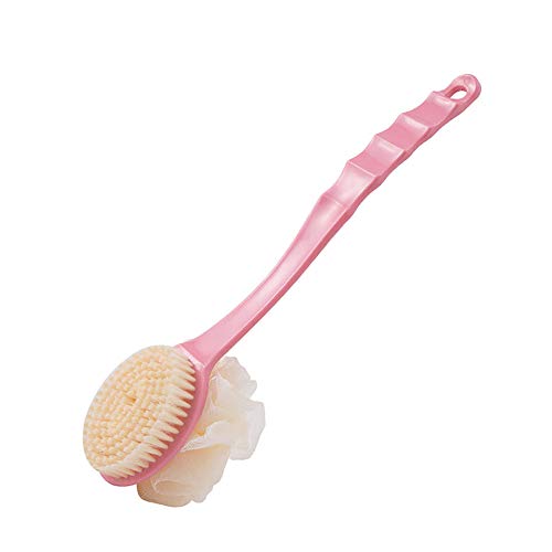 Shower Body Brush - With Bristles And Loofah, Massage Bristles Suitable For Wet Or Dry, Men And Women (large, pink)