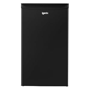 Igenix IGUCB048B Freestanding Under Counter Fridge With Chill Box, 81 Litre Capacity With 10 Litre Chill Box, 2 Adjustable Glass shelves, reversible Door, Black