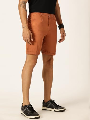Image of Thomas Scott Men's | Solid | Mid Rise | Light Weight | 100% Cotton | Casual | Chino | Shorts for Men