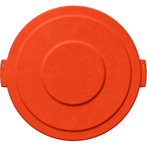 Image of SPARTA Bronco Trash Can Lid, Round Waste Container Cover, Polyethylene, 20 Gallons, Orange, (Pack of 6)