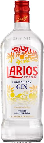 Larios Dry Gin Ginebra Mediterránea 37.5% botella de 1L (Paquete de 6)