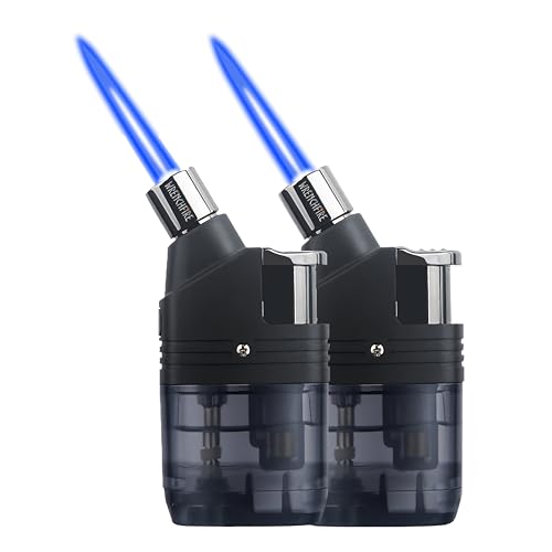 Paquete 2 Encendedores Jet Torch Recargables Butano Negro miniatura 1