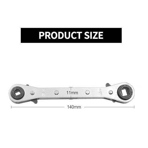 GIONAR HVAC Service Wrench Tools, Quad Ratchet Spanner with 4 Sizes 3/8'' 1/4'' 5/16'' 3/16'', 360° Air Ratchet Wrench for Air Conditioning & Refrigeration Equipment Repair