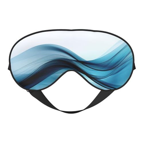 Máscara de ojos opaca con estampado azul abstracto para mujeres y hombres, correa ajustable de dos caras, para dormir, viajar, relajarse