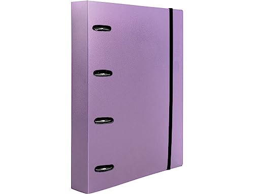 Folder with Refill liderpapel a4 Box 5 mm 100 Sheets 80 g Polypropylene 4 Mixed Rings 25 mm Lavender, multicoloured