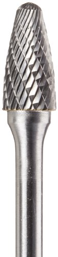 Image of Drill America SF-5 Carbide Burr /Rotary File Tree Radius End Double Cut for Die Grinder 1 /2 inch Dia. x 1 inch Cut Length with 1 /4 inch Shank and 6 inch Overall Length, DUL Series