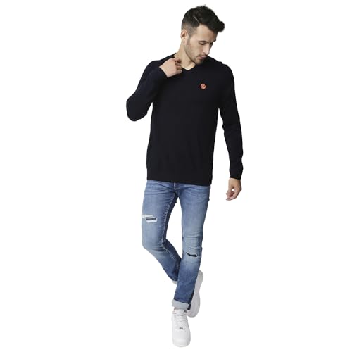 Image of Pepe Jeans Men's Acrylic Blend Classic V-Neck Sweater