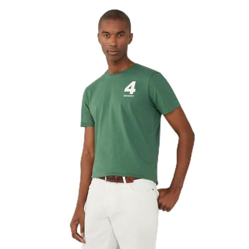 Hackett London Heritage Number Tee - T-Shirt Homme en Coton Blanc