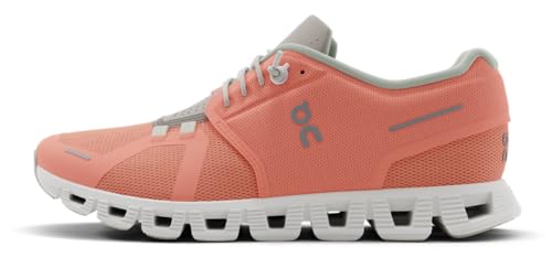 On Women's Cloud 5 Sneaker, Flamingo/Pearl, 6