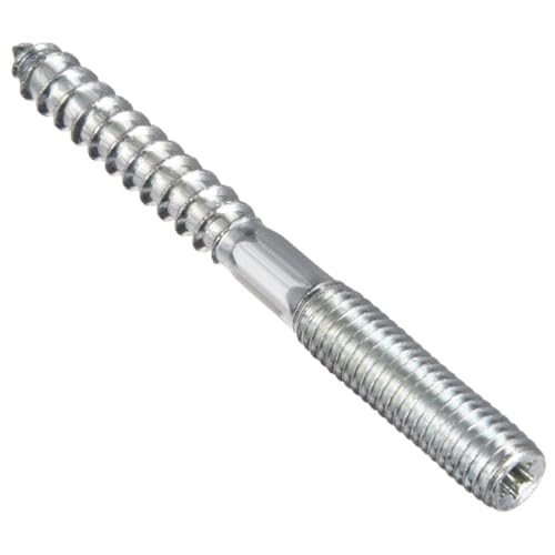Image of TOP-VIGOR 8Pcs M8x80mm Double Headed Bolts Self Tapping Screw, Double Ended Dowel Screws, Screw Dowels Hanger, Threaded Lag Wood Screws and Machine Bolts for Wood Joint Furniture