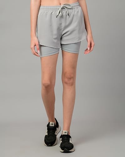FUSEFIT Women's NSL TWIN Shorts, LT GREY, 34