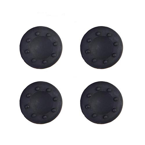4 x Silicone Analog Joystick Thumbstcks Thumb Stick Grips Caps Cover for PS4 PS3 Xbox One Xbox 360 PS2 Controllers (Black)