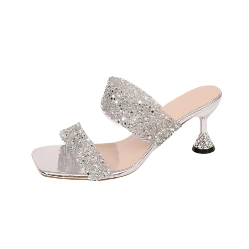 Sandales grande taille bout carré pour pieds larges à talons aiguilles