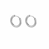 10 aros pequeños de acero inoxidable para piercing de cartílago de la oreja, de 8 a 20 mm, para mujer y hombre, de acero inoxidable, redondos, de 2,5 x 10 mm.