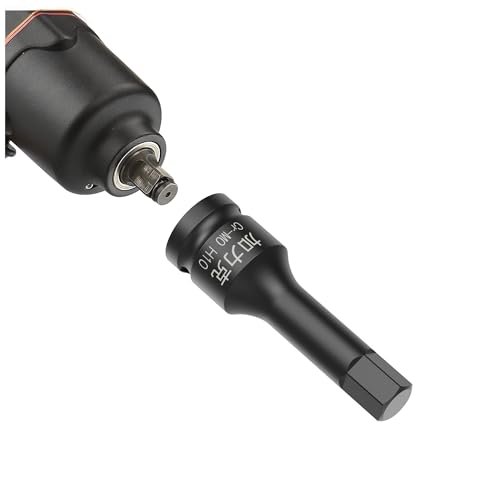 Image of 3PCS 3 /8 inch Square Drive H10(10mm) Impact Hex Bit Socket, 60mm(2.36 inch) Length, Hex Driver, Impact Grade, One-Piece Construction, 3 /8 inch Drive Allen Bit Socket, Cr-Mo Steel, Black