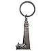 Light Of The World Silver Tone Lighthouse 2 inch Zinc Alloy Automotive Key Chain Ring Accessory