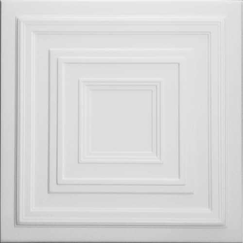 Deccart - 3D Wandpaneele 50x50 cm - Paneele Wand Wall Panels Deko Wandverkleidung Innen Panel Deckenverkleidung Decke Deckenpaneele Platten Styropor EPS-Polystyrol 0831 Weiß 8 Stück - 2 m²