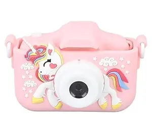Pascol Kids Selfie Camera Auto Multi Functional Digital Camera Toy Cute Shell Rechargeable 2.0 Inch IPS Screen 1080P Dual Lens for Outdoor