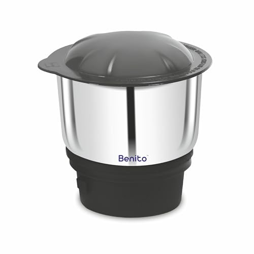 Benito ECO Stainless Chutney Jar for Mixer Grinder – Compatible with 4-Teeth Coupler & Dual Locking System
