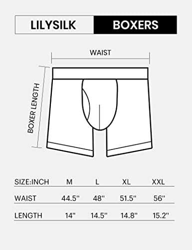 LilySilk Cueca boxer masculina respirável de amoreira real 6A Grau Royal Shorts pacote combo, calcin