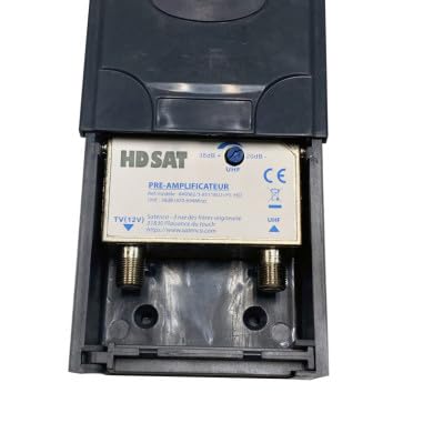 Kit Preamplificateur de Mat 5G TNT UHF + Alim 12V 2 Sorties - Gain 38dB Réglable - Amplificat