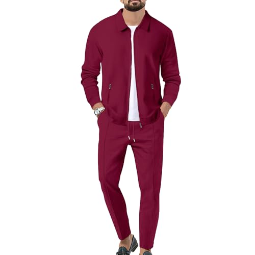 Veriliss 2 Pièces Survêtement Homme Waffle Soft Ensemble Veste Sweat Et Pantalon Jogging Combinaison De Sport