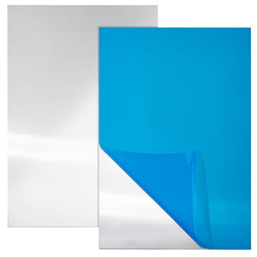 BENECREAT 2 placas de aluminio de 20 x 30 cm, rectangulares y resistentes, con película protectora, para decoración, embalaje, construcción, 1,5 mm de grosor