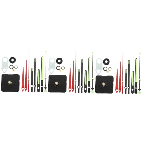 Angoily 3 Conjuntos movimiento de reloj relojes de pared decoración reloj de palo kit reparación relojes wall clock piezas de reparación de reloj equipo para hacer relojes el plastico
