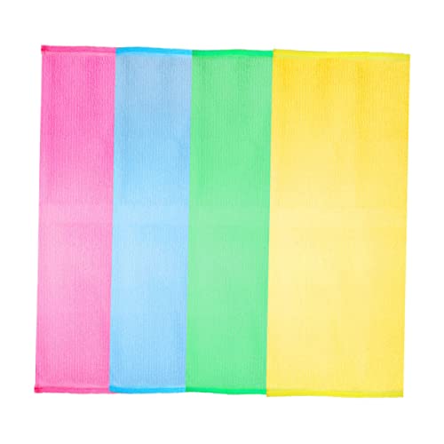 CLISPEED 4Pcs Exfoliating Back Scrubber Durable Bathing Body Washer for Men and Women Long for Easy Cleaning for Smooth Skin Shower