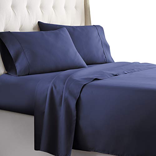 Hotel Luxury Bed Sheets Set 1800 Series Platinum Collection Softest Bedding, Deep Pocket,Wrinkle & Fade Resistant (Queen,Navy Blue)
