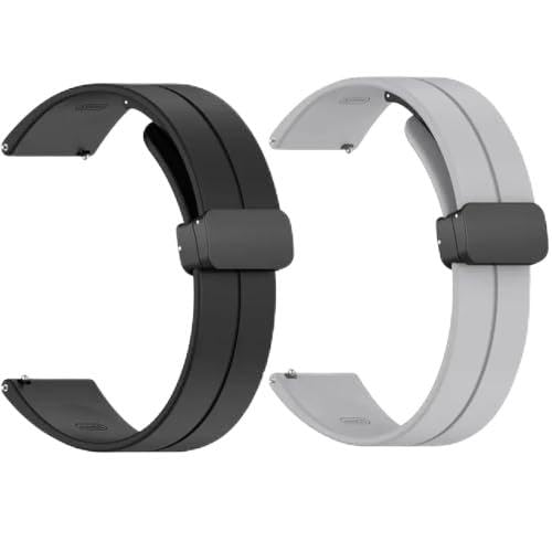 Image of 22MM Silicone Strap with Folding Magnetic Lock Compatible All 22MM Watches