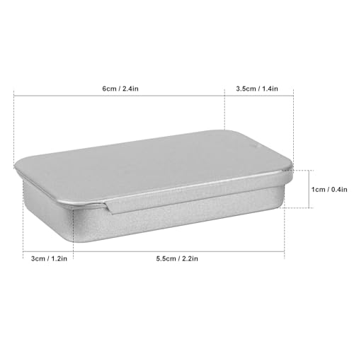 Image of 70 Pack Silver Metal Slide Top Tin Containers, Mini Metal Tin Box with Slide Lid, Empty Lip Balm Containers for DIY Projects, Pills, Candies, Jewelry (2.36 x 1.34 x 0.43 Inch)